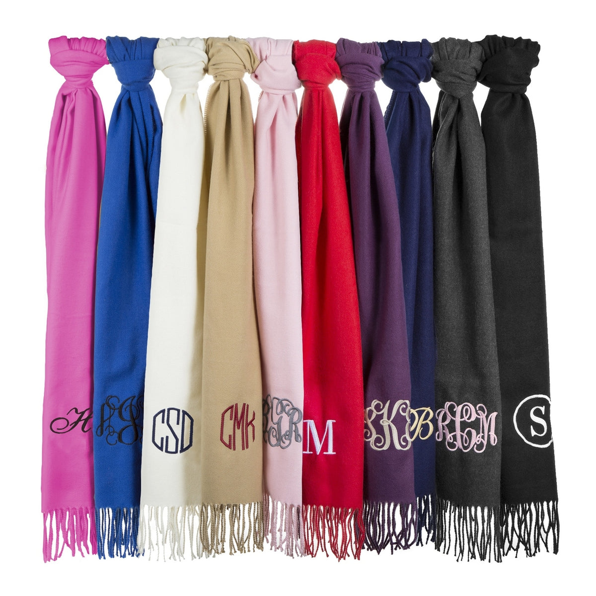 Monogrammed Pashmina | Wedding Shawls |  Bridesmaid Shawls | Scarf   28" x 78" (Fonts in Picture Gallery)