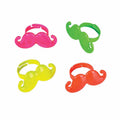 Colorful Mustache Rings Mixed Colors 48 PACK