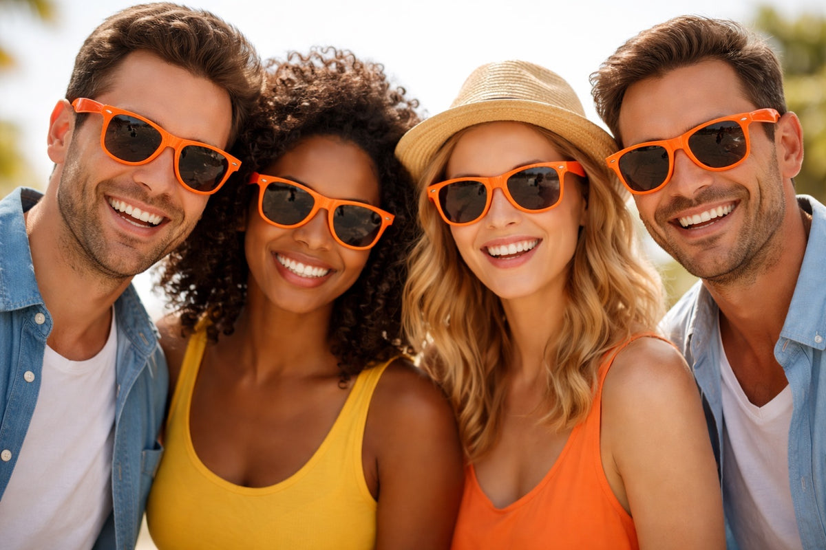 Orange Sunglasses |  Iconic 80's Style |  12 PACK Adult Size 1053