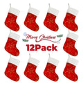 Mini Christmas Plush Stockings Bulk 12 PACK 9223D