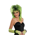 80's Costume Lime Green Shock Wig w/Black Highlights