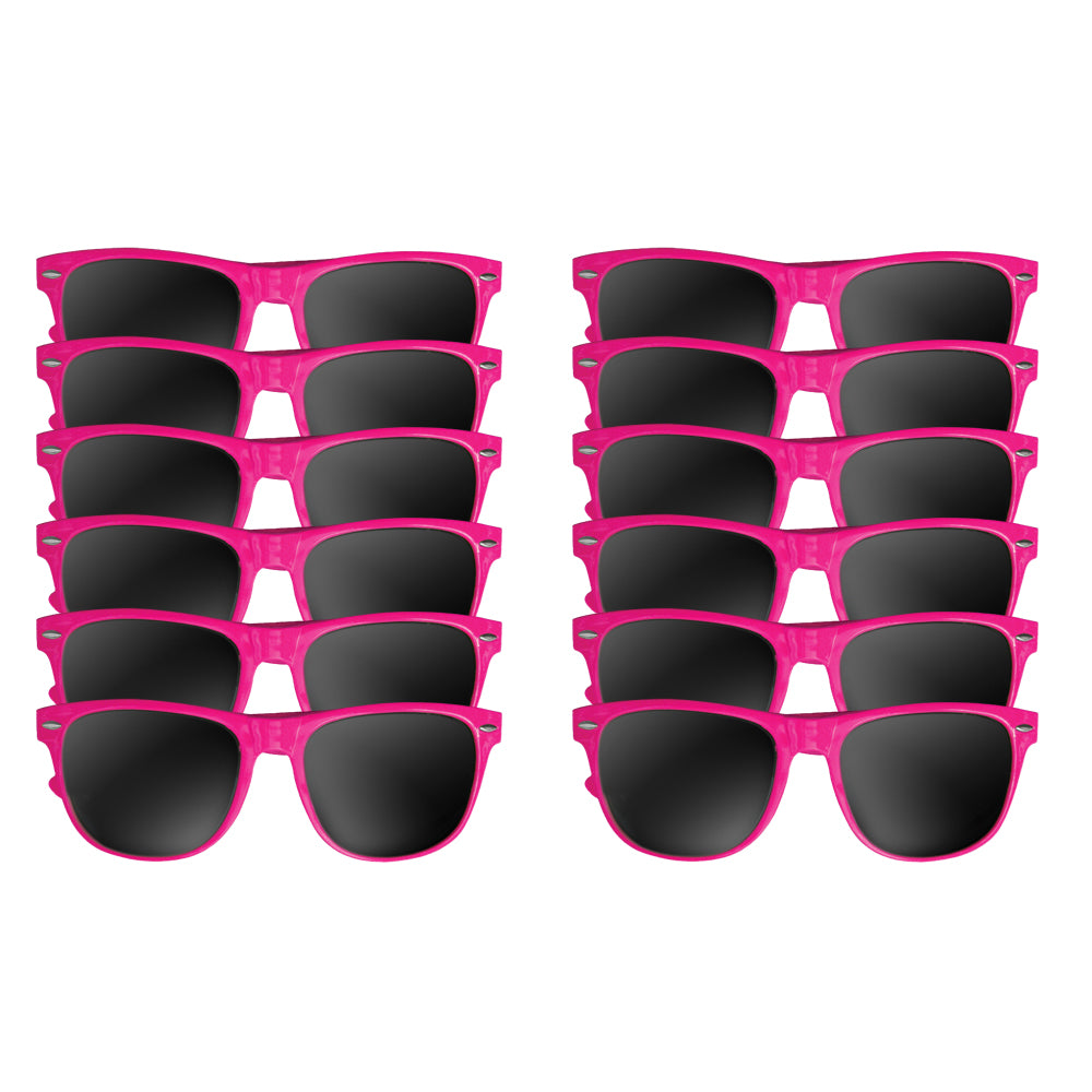 Hot Pink Sunglasses | Iconic 80's Style | Adult 12 PACK 1054D