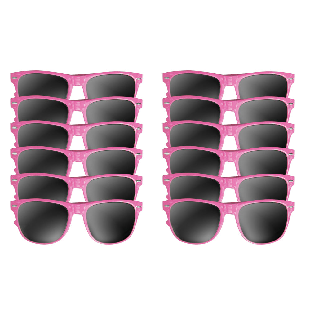 Light Pink Sunglasses Iconic 80's Style Adult 12 PACK 1074D