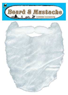 White Beard /Mustache White Deluxe SANTA 12 PACK  8" WS1623D