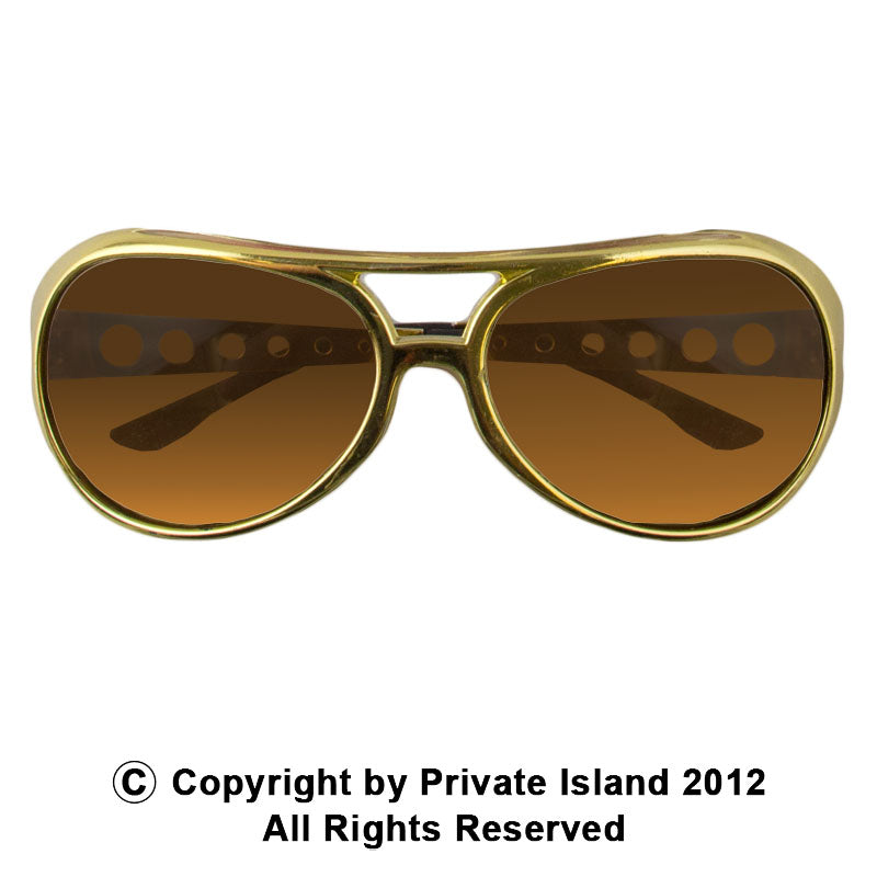 Elvis Style Rock Star Sunglasses Gold 1135