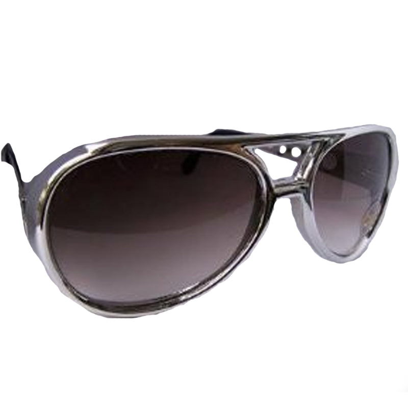 Elvis Sunglasses Silver & Gold  | Black Lens 1136