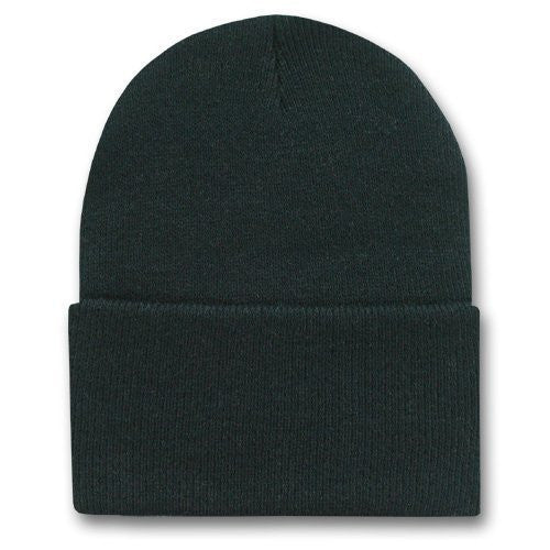 Long Beanie Hat Black 12 PACK  5751