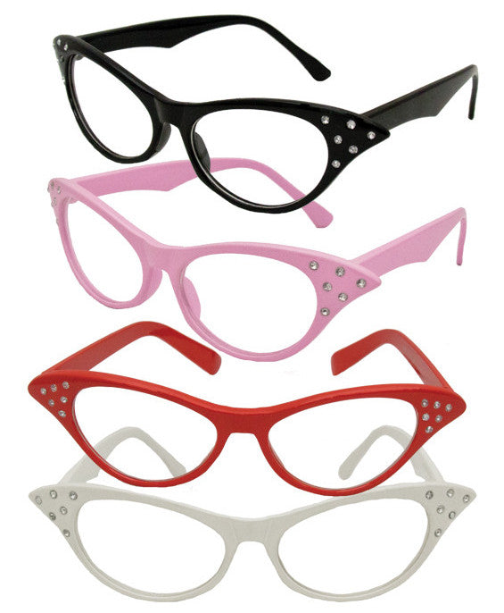Pink Cat Eye Glasses Wholesale |  w/ Rhinestones 7082