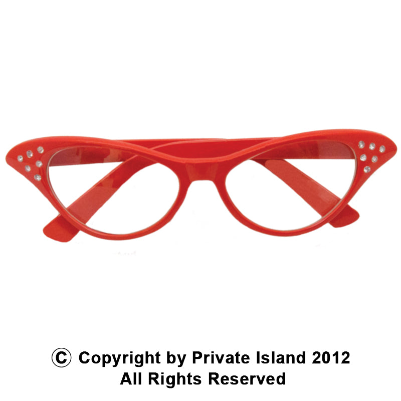 12 PACK Red Rhinestone Cat Eye Glasses WS1190D
