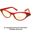 12 PACK Red Rhinestone Cat Eye Glasses WS1190D