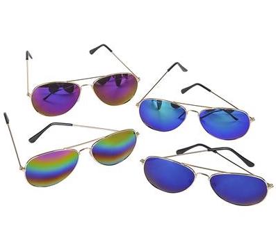 Mirrored Colored Premium Reflective Aviators Sunglasses 12 PACK 7131