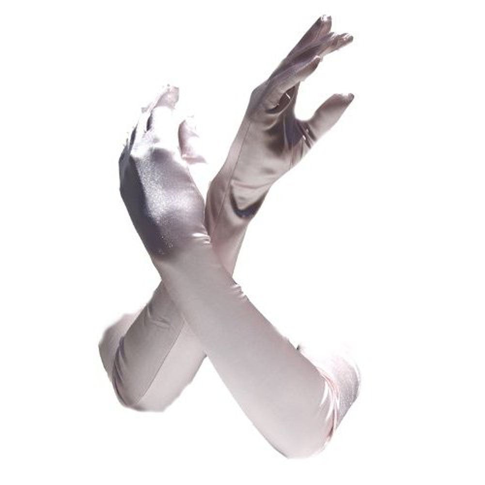 Light Pink Satin Opera Gloves 23" 1226