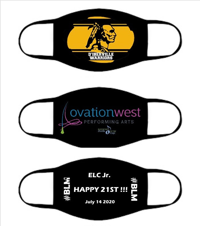 Custom Face Masks | 100% Cotton Adult Size 10+ Colors Double Layer Soft Cotton Elastic Ear Straps No Minimum