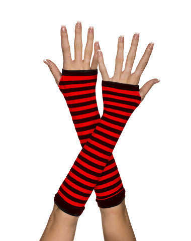 Black and Red Striped Arm Warmer  12 PACK WS1251D