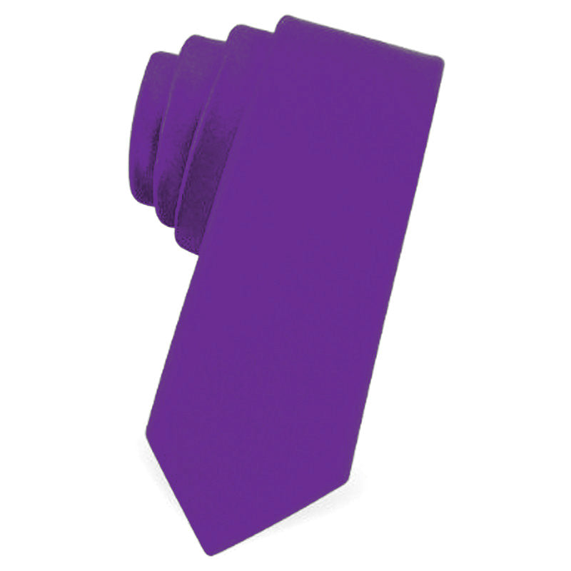 Purple Satin Skinny Narrow Tie 2.25" Wide Standard  1275