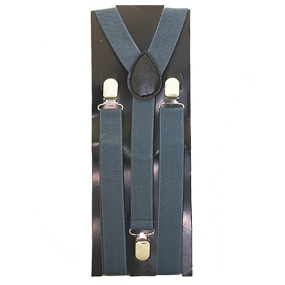 Grey Suspenders | Elastic Clip On 1281