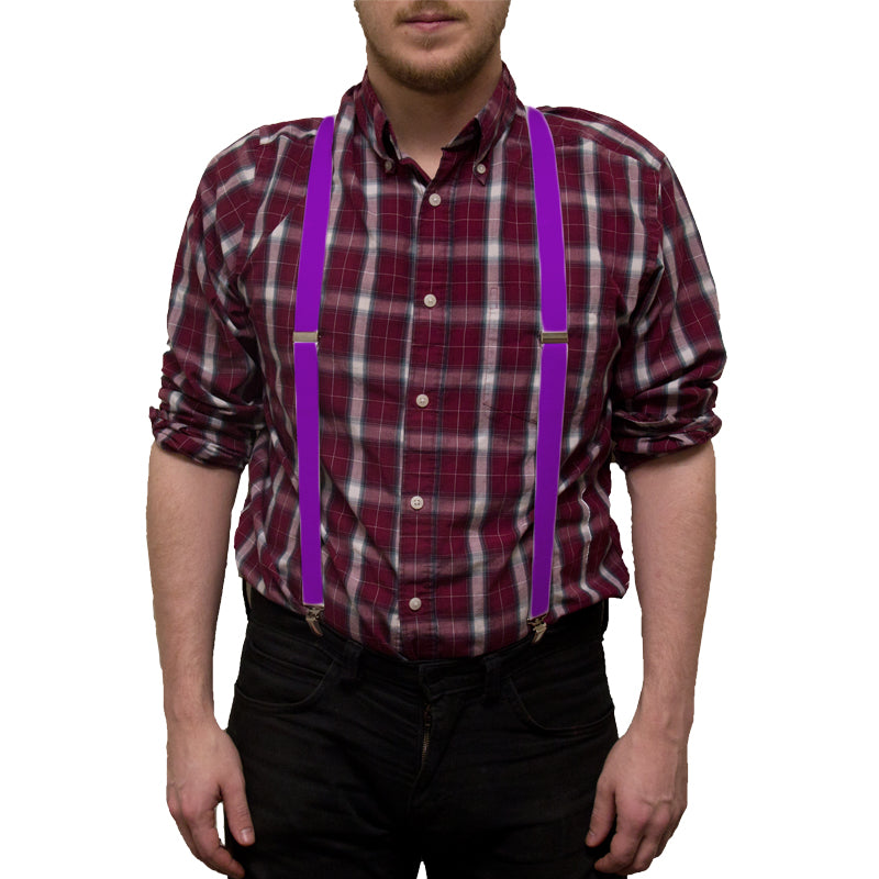 Purple Suspenders Elastic Clip On 1286