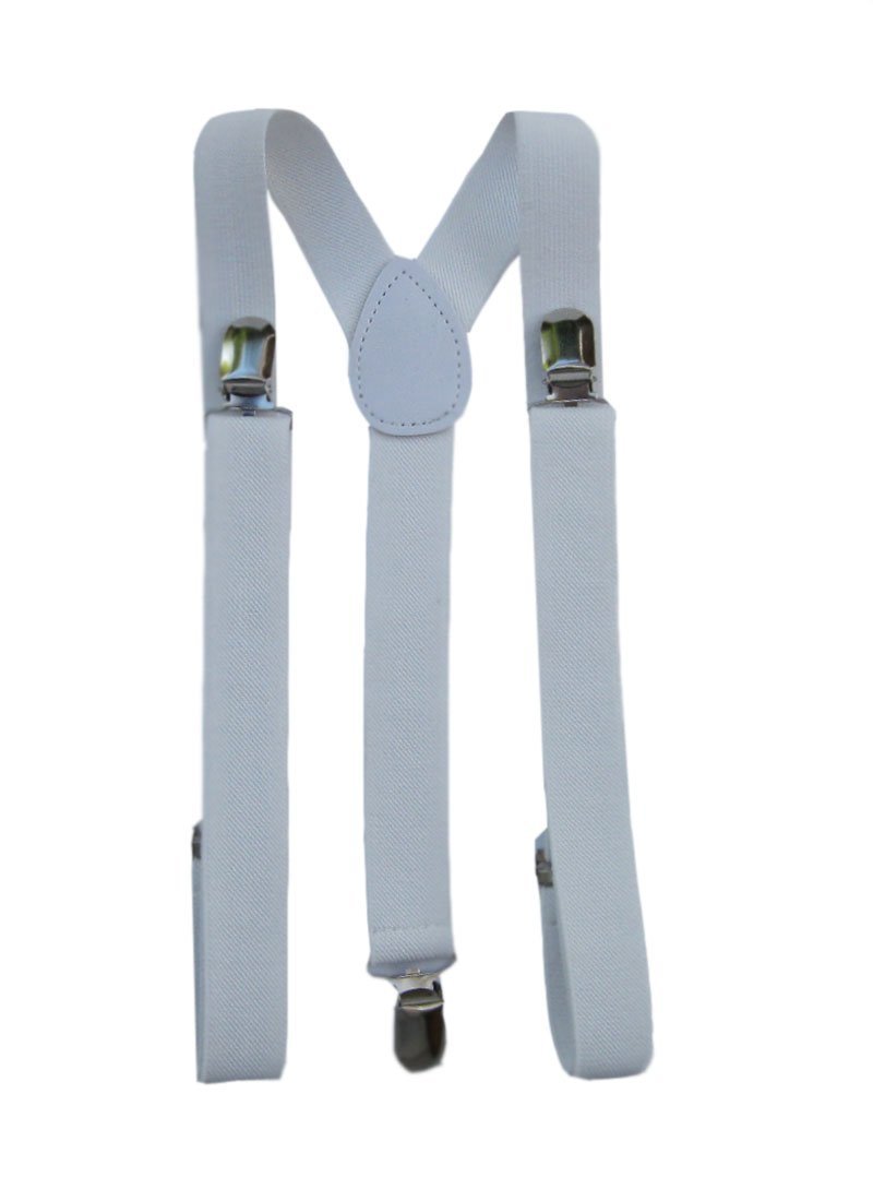 White Suspenders |  Elastic Clip On 1288