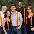Orange Suspenders Clip On Elastic 1282