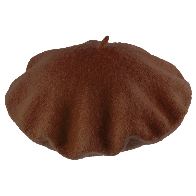 Brown Wool Beret 22.5" Standard Adult Size 1362