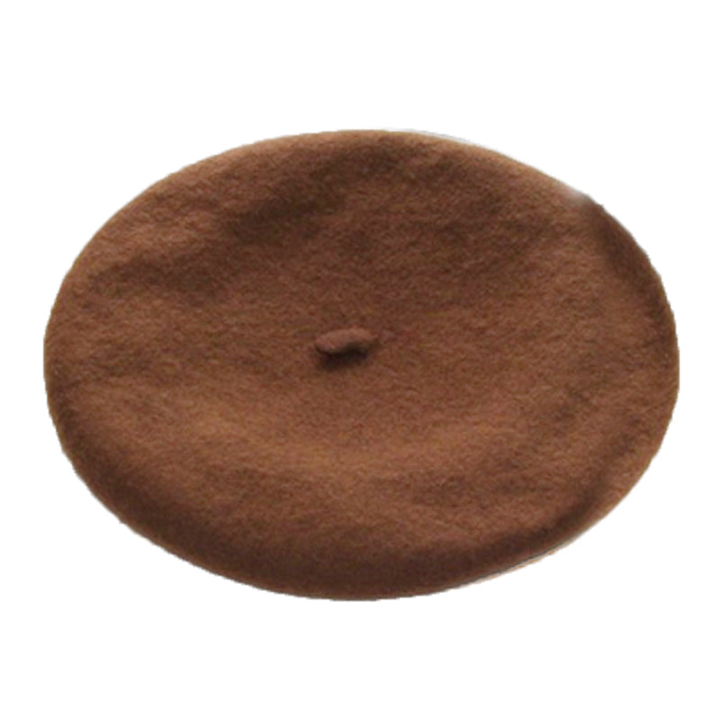 Brown Wool Beret 22.5" Standard Adult Size 1362