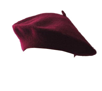 Burgundy Beret Wool 22.5" Standard Adult Size 1363