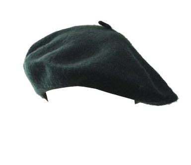 Forest Green Wool Beret 22.5" Standard Adult Size 1365