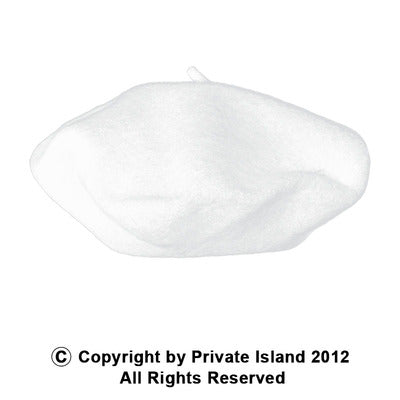 White Beret Wool 22.5" Standard Adult Size  1373