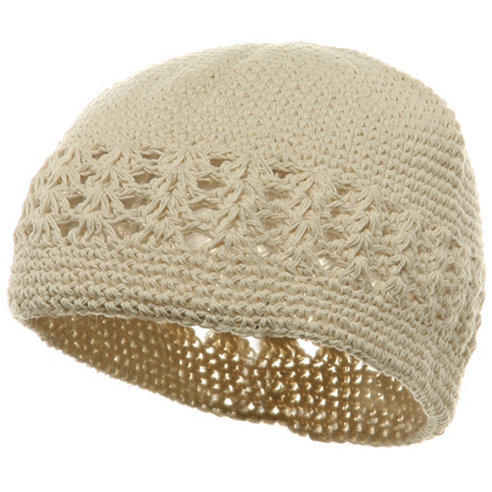 Off-White Kufi Crochet Beanies 12 PACK 1477