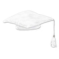 White Plush Graduation Hat 1487