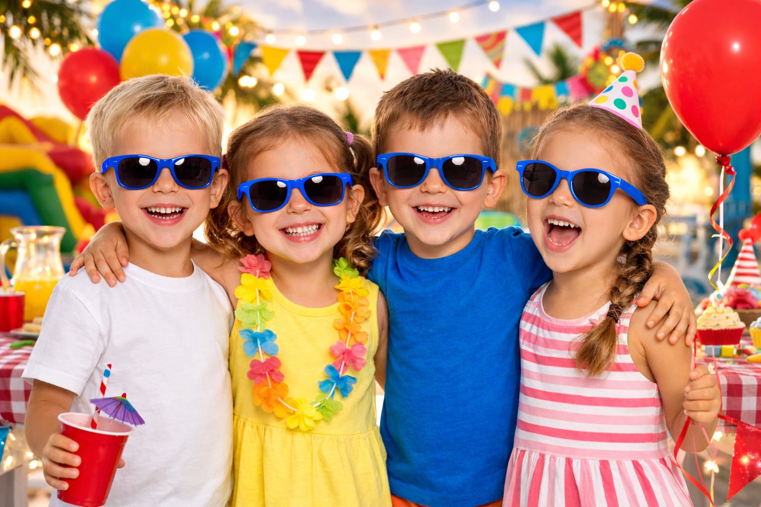 Kids Blue Sunglasses 12 PACK Party Favor Quality Ages 3-9 | 397