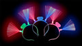 12 PACK Fiber Optic Headbands Mix Colors 1853