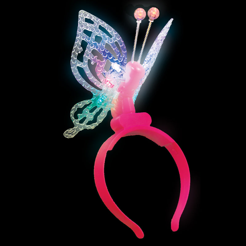 Butterfly Headband LED Pink 1878