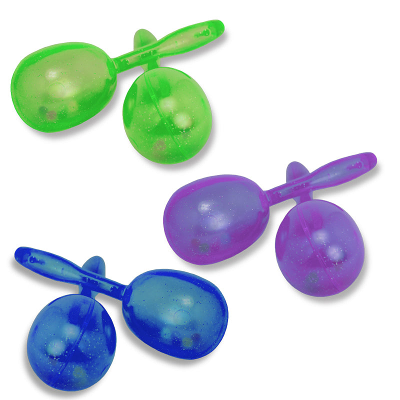 Glitter Plastic Maracas Mix Colors 12 PACK 1888 5"