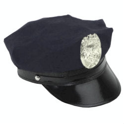 Black Police Hat with Badge  1433