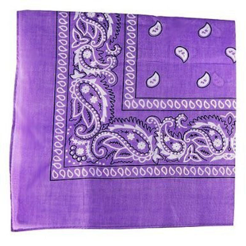 Purple Paisley Bandanna 22" Square Standard 100% Cotton 12 PACK 1918DZ