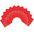 Bulk Red Bandannas | Wholesale Red Bandannas | 22" Square Standard 100% Cotton 12 PACK 1919D