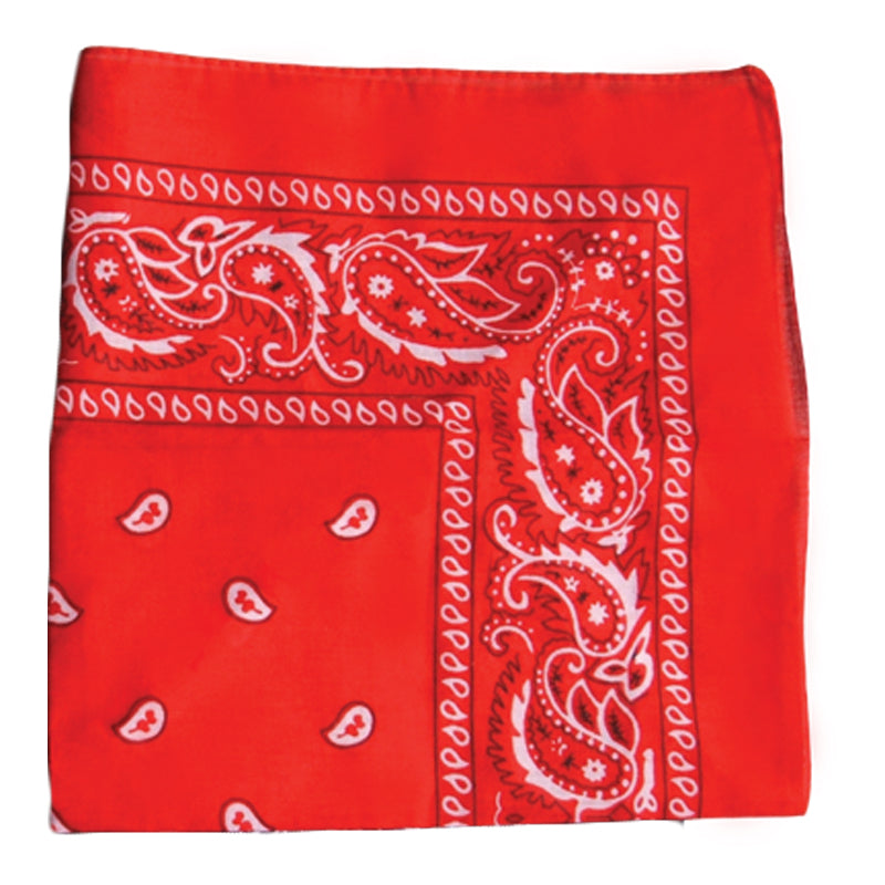 Bulk Red Bandannas | Wholesale Red Bandannas | 22" Square Standard 100% Cotton 12 PACK 1919D