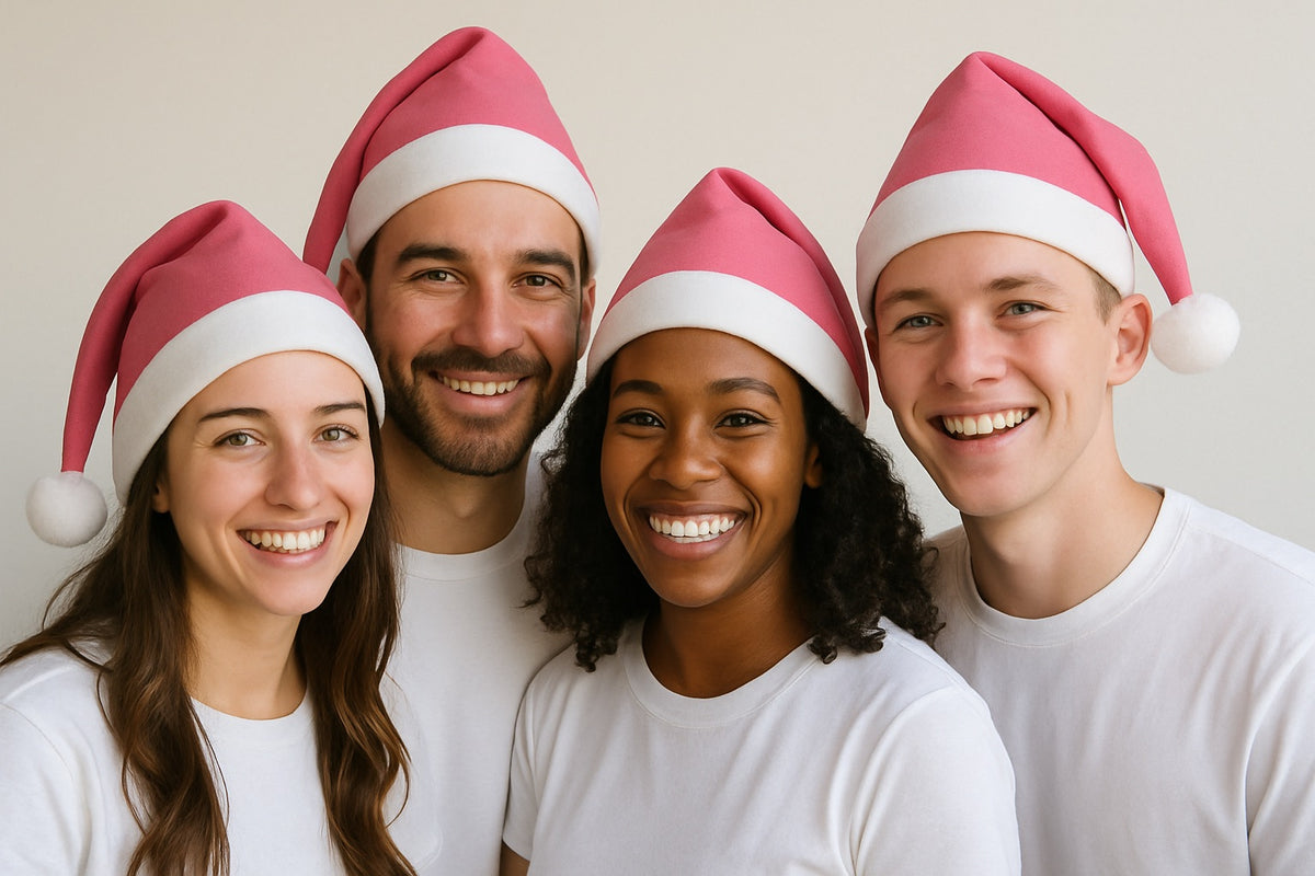 Plush Santa Hat Pink 22.5" 12 PACK 1438