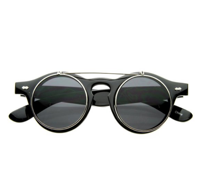 Mechanic Steampunk Circle Glasses Gold 1036