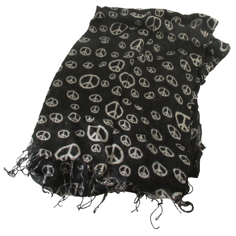 Black Peace Sign Scarf 2010