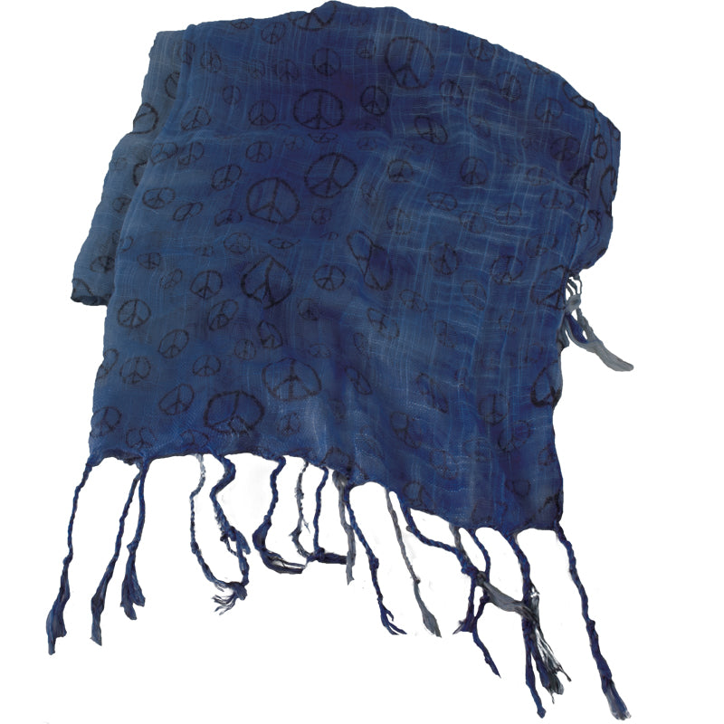 Peace Sign Scarf Navy Blue 2012