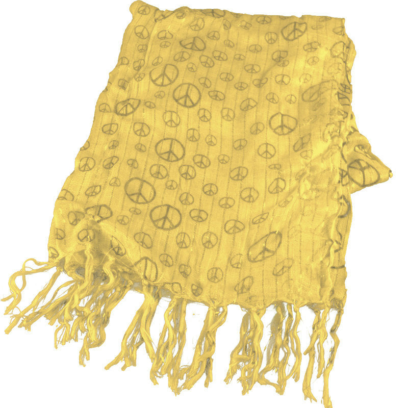 Yellow Peace Sign Scarf 2016