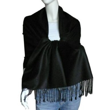 Black Pashmina Scarf  Shawl 100% Fine Wool Mix 12 PACK  28" x 78" 2100