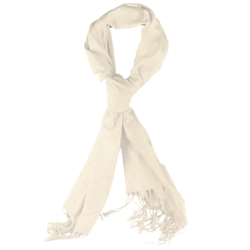 Ivory Pashmina Scarf Shawl 100% Fine Wool Mix  28" x 78" 12 PACK 2105