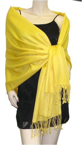 Yellow Pashmina Scarf  Shawl 100% Fine Wool Mix 12 PACK  28" x 78" 2120