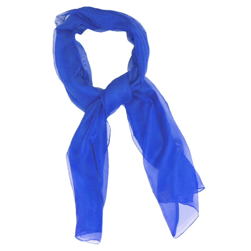 Royal Blue Long Sheer Chiffon Scarf 21" x 60"  2134D