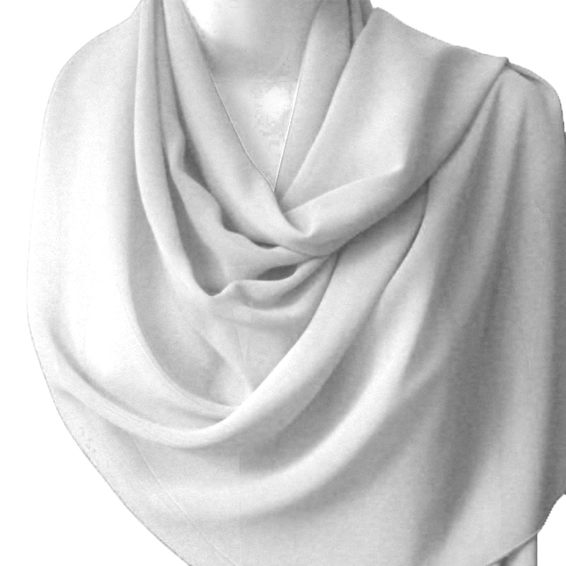 White Long Sheer Elegant Chiffon Scarf  21" x 60"  WS2135D