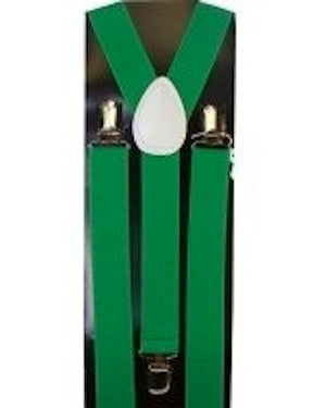 Irish St Patricks Kelly Green Suspenders 6872