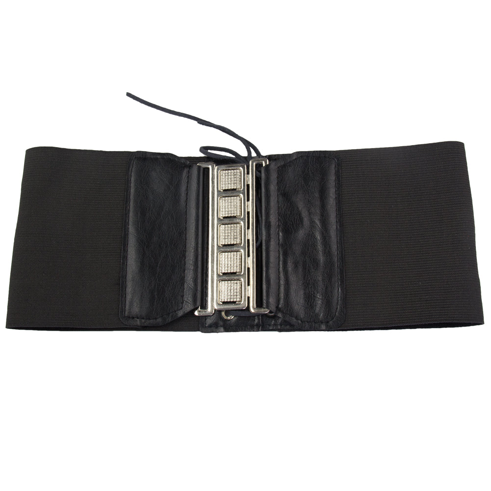Corset Cinch Belt Black Elastic Stretch 4.5" Wide 2202